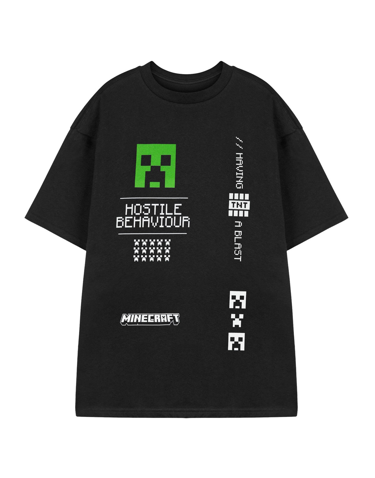 Camiseta manga corta Minecraft | Juego negra para hombre | Mercancía oficial