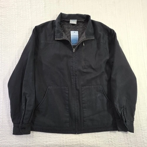 Ocean + Coast Mens Black Chore Jacket Barn Coat Utility Quilted Work Jacket L - product listing photo