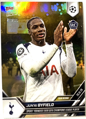 2025-26 Topps Now UEFA Champions League #75 Jun'ai Byfield Gold