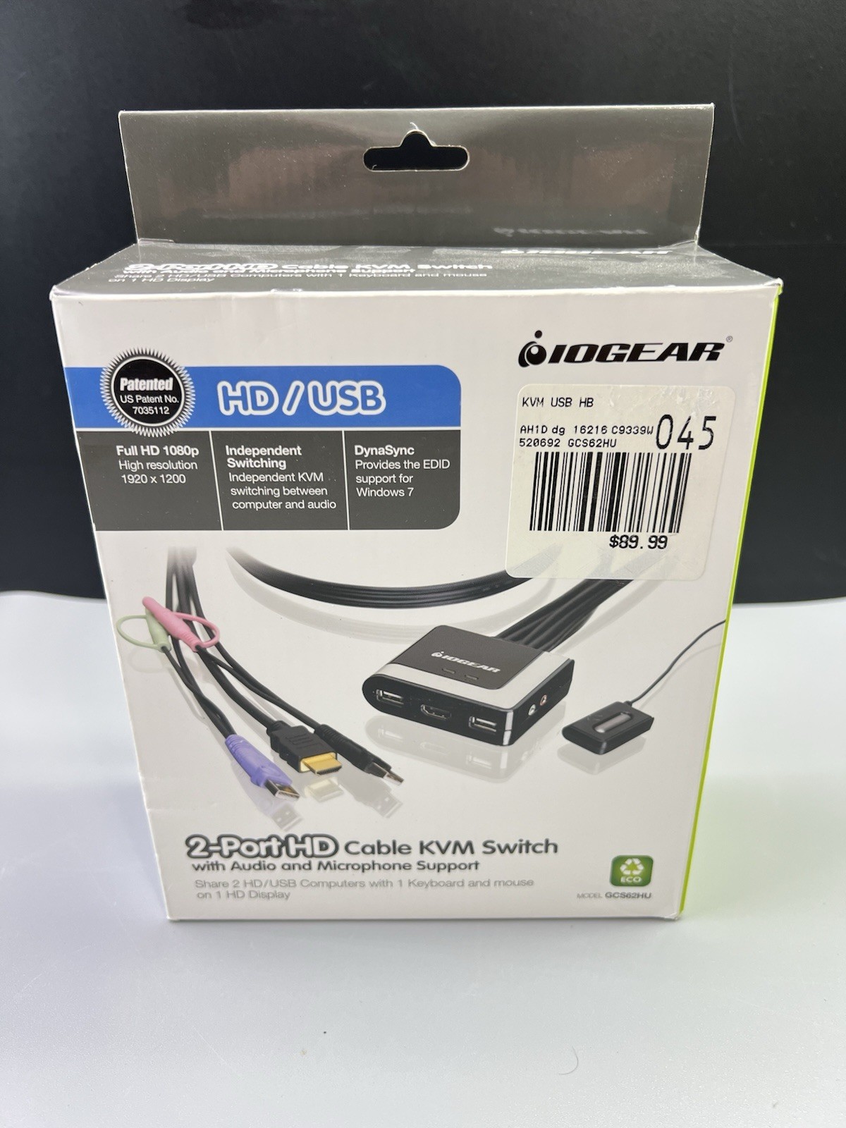 IOGEAR - GCS62HU - 2-Port HDMI KVM Switch Audio & Mic Support HD 1080p w/Cables