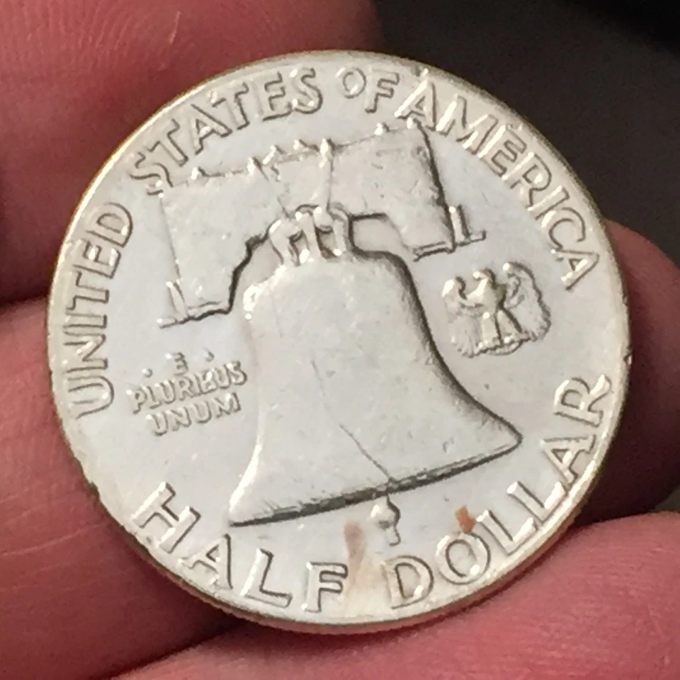 STATI UNITI -MEZZO DOLLARO "FRANKLIN" -HALF DOLLAR 1949 - ARGENTO '900 CAMPANA - Immagine 2 di 2