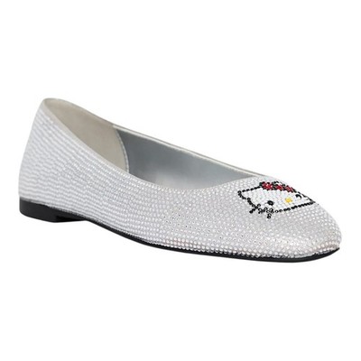 Katy Perry Women's Hello Kitty Crystal Ballet Flats Silver Size 7