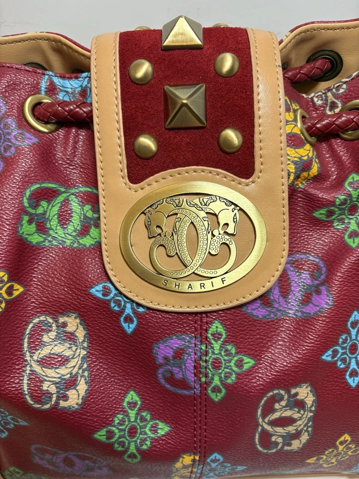 SHARIF 1827 XL Pebble Leather Tote Satchel * RARE * Geometric Art Designer Bag!! - Image 2 of 4