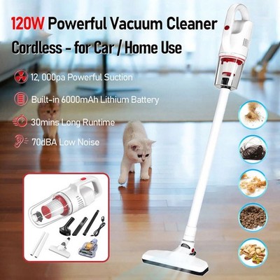 12KPa Powerful Portable Vacuum Rechargeable Cleaner for Home Office & Pet Hair--