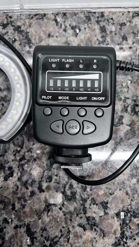 Luz flash anillo macro LED Meike FC100 para cámaras réflex digitales Canon Nikon Olympus Foto 3 de 4