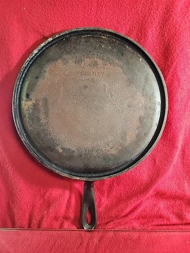 Vtg WAGNER WARE Sidney -0- 1109 D Round Griddle Cast Iron Skillet 10"