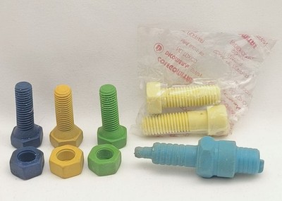 Gummis Vintage Colgoma Bolzen Mutter Radiergummi Set NOS Werkzeug Schraube Gummi 80er Schreibwaren