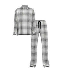 Victoria's Secret Women's Flannel Popover Long Pajama Set Gradient Plaid S - NEW