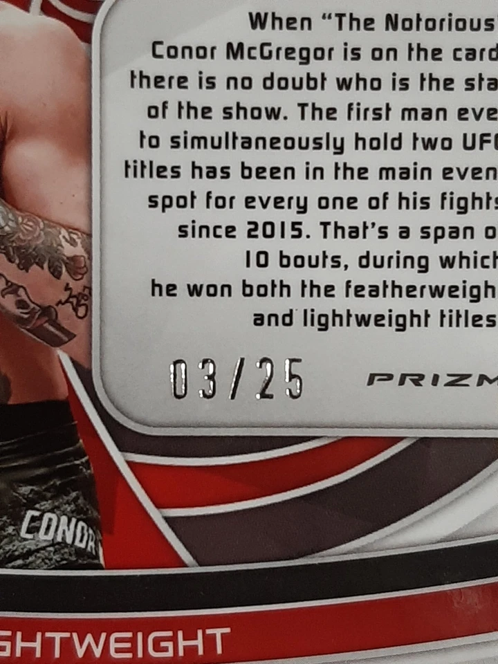 2023 Panini Chronicles Spectra UFC Conor Mcgregor Green/25 *See Pics/Details* - Image 4 of 4