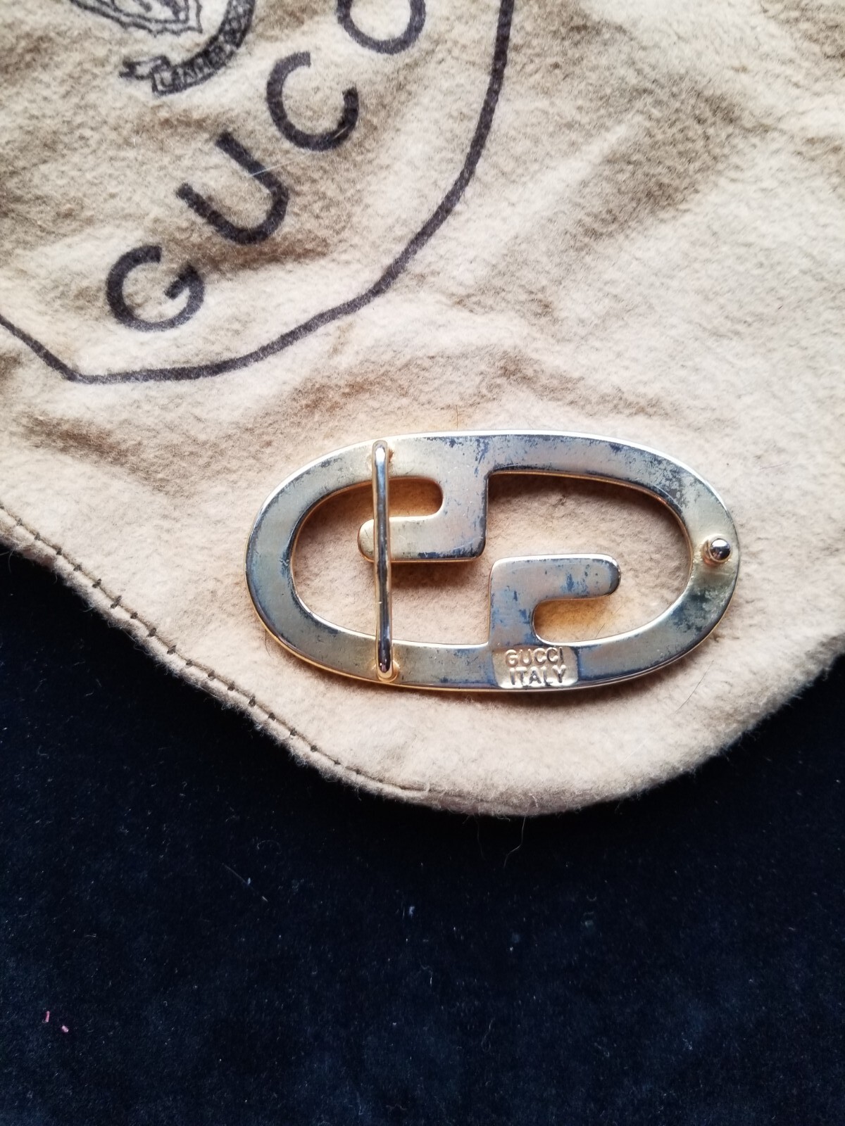 AUTHENTIC VINTAGE GOLD GUCCI LOGO BELT BUCKLE for… - image 4