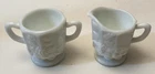 Vintage Westmoreland Paneled Grape Milk Glass Individual Creamer and Sugar
