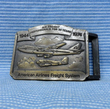 American Airlines Belt Buckle 1944-1974 Air freight 30 Yr Vtg Citron   .TYC569