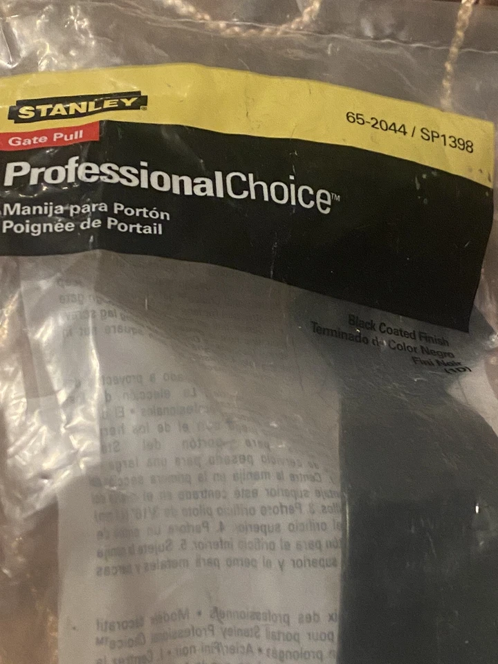 "STANLEY GATE PULL HEAVY DUTY 65-2044 SP1398 NEGRO 11"" con herrajes" Foto 4 de 4