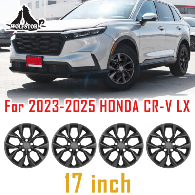 17'' Hubcaps For 2023-2026 HONDA CR-V LX Wheel Rim Cover 4Pcs Black Matte Snap on