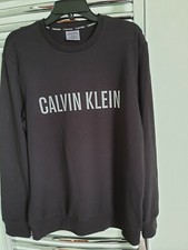 Image of CALVIN KLEIN Cotton Logo Sweatshirt, Colour Black, Size Med.
