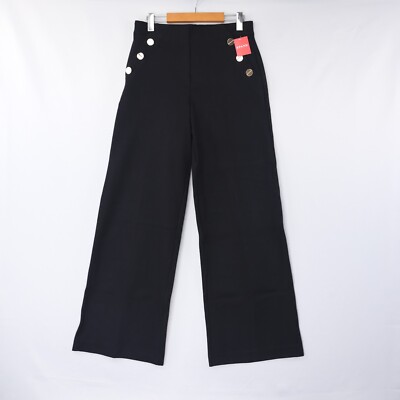 パンツ [MATINKIM]button point string wide pants in black Spanx Womens Pants The Perfect Pant Ponte Button Wide Leg