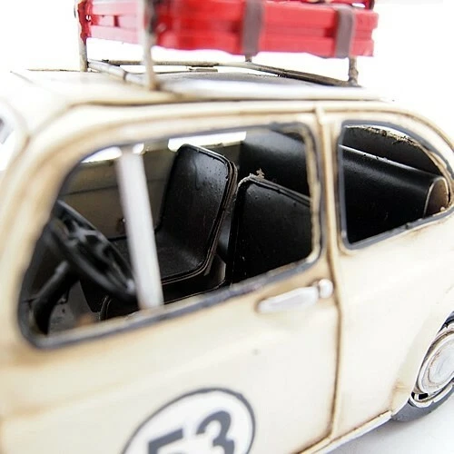 Hand Made 1967 Cream Fiat with Ski Board 1:12 Model Car Automobile Figurine Deal - Image 2 of 4