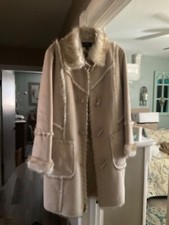 Montana Co. Faux Suede/shearling Coat Xl Euc