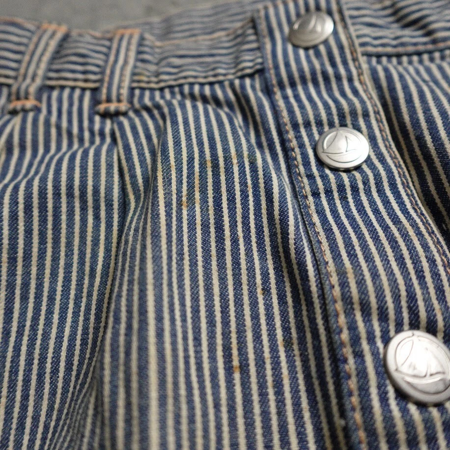 Falda Petit Bateau Niñas Talla 7 Blanco Azul Denim Rayas Plisado Botón Mosca! Foto 3 de 4