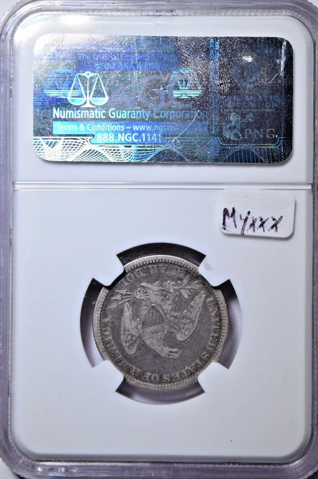 1859 SEATED LIBERTY QUARTER ~ NICE ORIGINAL NGC VG 8! - Image 2 of 4