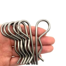 6x Heavy Duty Stainless Steel Spring Retaining Wire R Clips M4x75 Keeper  C488