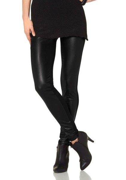 Ajc Damen Pu Leggings (Schwarz, 36) L3126-image