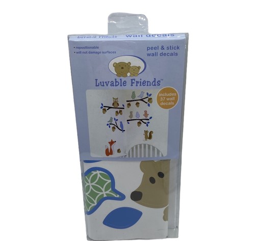 Lot Of 3 Baby Vision Lovable Friends Tree 37 Peel & Stick Decals Owl Fox Bird - Picture 2 of 8