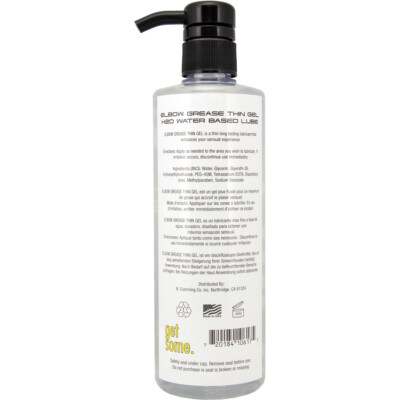 Elbow Grease H2O Thin Gel Water Based Massage Lubricant - Choose Size