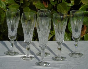 Lot De 6 Verres à Vin Cristal De Sèvres, Motif Ségovie, Modèle T299, Magnifiques