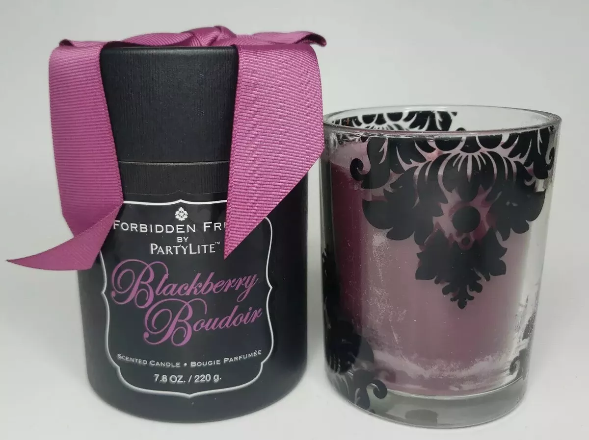 Partylite forbidden fruits jar candle 7.8oz blackberry boudoir p18e/g24b575