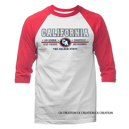 The Golden State California Republic Cali Life grafica manica a 3/4 Raglan - Foto 6 di 10