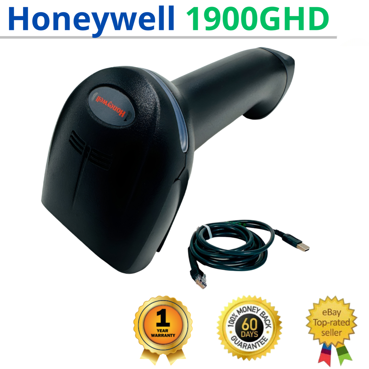 ★未使用★ Honeywell Xenon 1900 バーコードリーダー Honeywell Xenon 1900 Barcode Scanner 1900GHD-2 w/USB Cable - 1