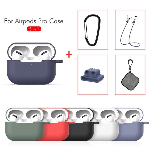 Apple Airpod Pro Custodia 5 in 1 Morbida Silicone Protettiva Cover con Custodia - Foto 2 di 18