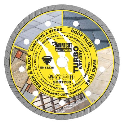 SabreCut 230 mm Profi Turbo Trennscheibe Diamanttrennscheibe für Winkelschleifer
