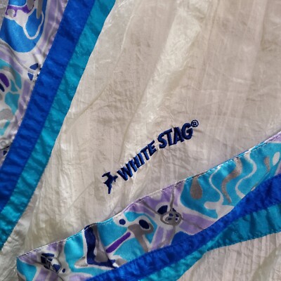 VINTAGE White Stag Women Jacket Large White Windbreaker Full Zip