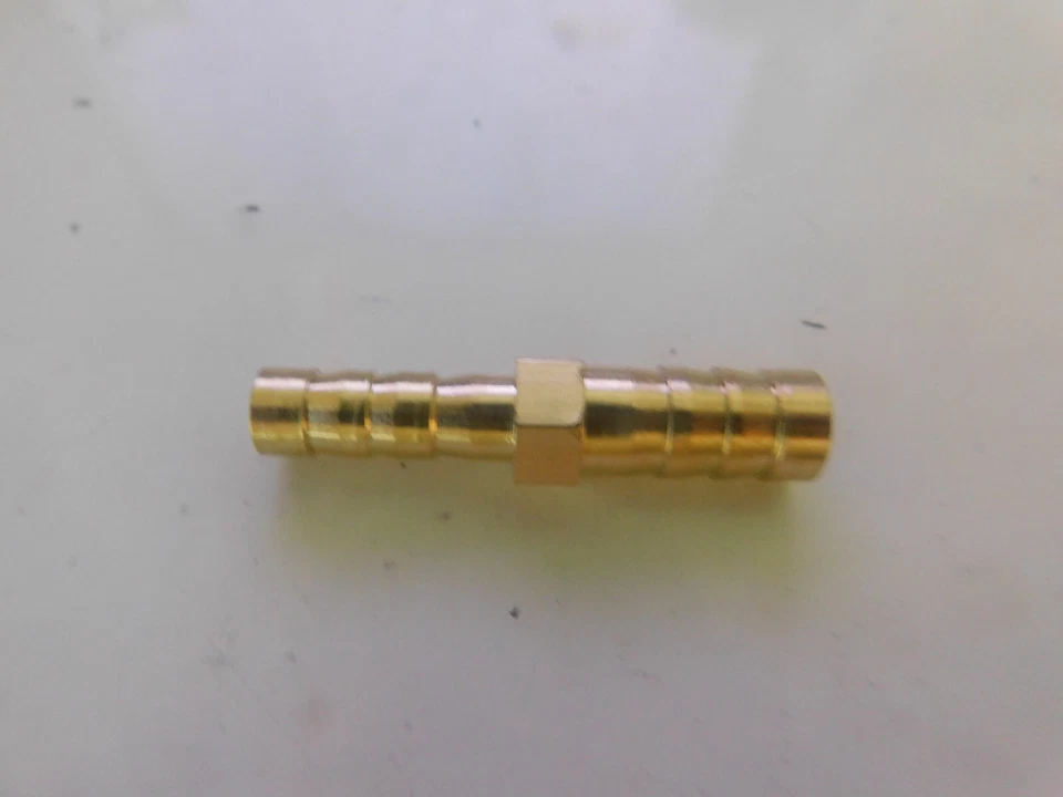 6mm to 8mm Reducer, Brass Barb Straight Hose Connectors - Air, Fuel, Water etc