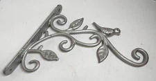 SILVER METAL WALL MOUNT PLANT HOOK HANGER WITH BIRD, FREE SHIPPING