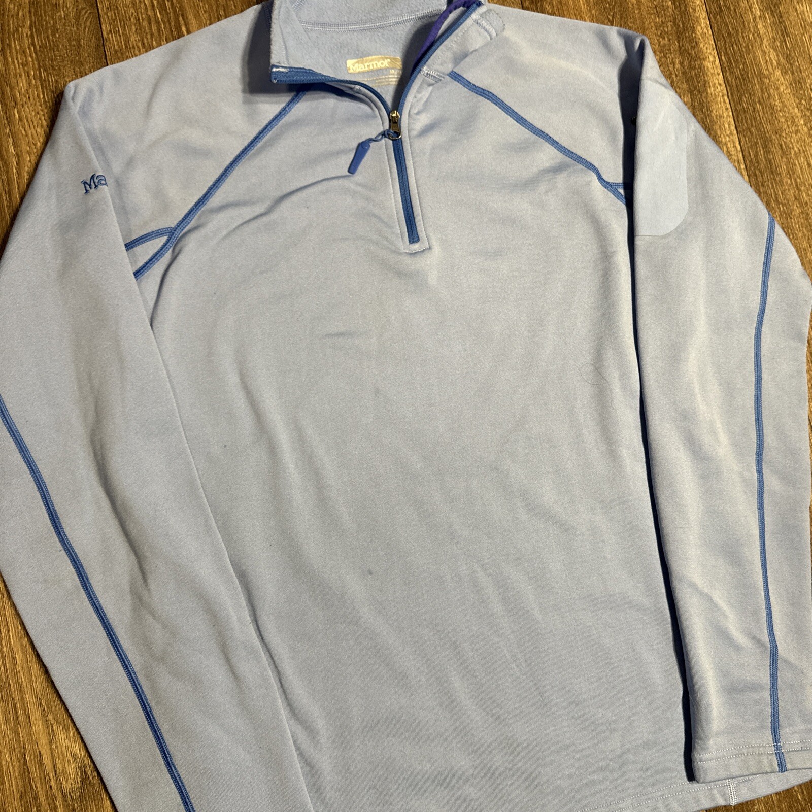 Marmot Light Blue Ski Polyester Elastane Quarter … - image 5