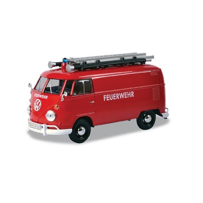 Motormax 79564 VW T1 Kastenwagen ''Feuerwehr'' rot Maßstab 1:24 Modellauto