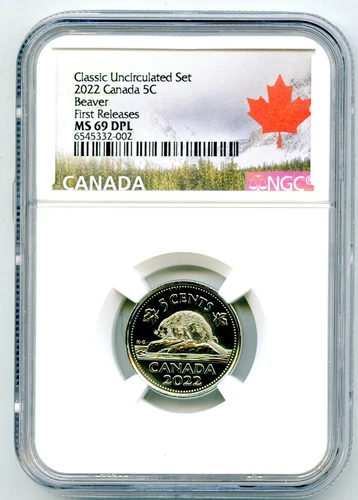 2022 CANADA 5 CENT NGC MS69 DPL QEII BEAVER NICKEL FIRST RELEASES TOP GRADE=2