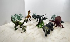 Dinosaur Toy Figurines. Lot Of 6 Plus 4 Trees And 3 Rocks