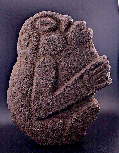 Präkolumbianische peruanische Stein Chavin Steinskulptur 8 Zoll sitzender Mann - Phänomenal!! - Bild 1 von 13