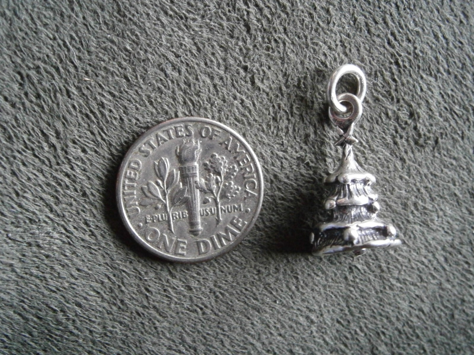 Christmas Tree Vintage Solid Sterling Silver Char… - image 8
