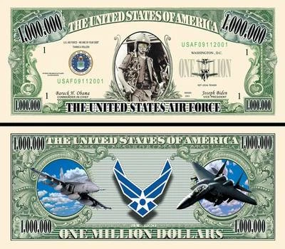 US Air Force Million Dollar Bill Play Funny Money Novelty Note with FREE SLEEVE