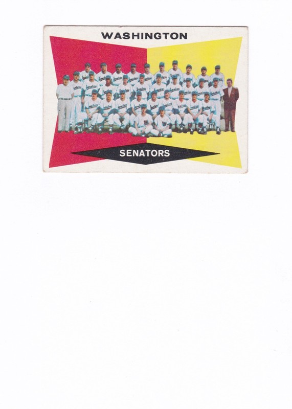 1960 Topps #43 Washington Senators - EXMT                     (BTC)