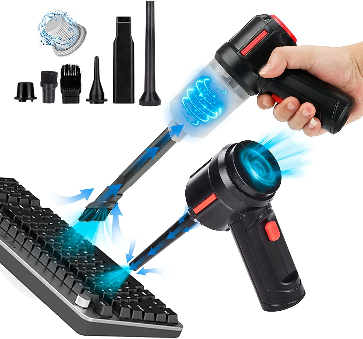 Air Duster - Computer Vacuum Cleaner For Keyboard Cordless Powerful 35000RPM