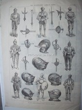 1890 TUDOR ARMOUR Exhibition London : magazine article iln