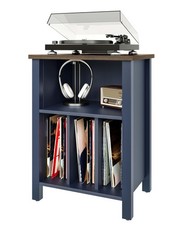 Record Player Stand, Vinyl Record Storage Table End Table with Display Shelf Hol