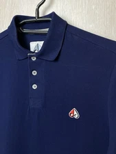 Moose Knuckles Heather Blue Pique Polo Shirt Men's Size S
