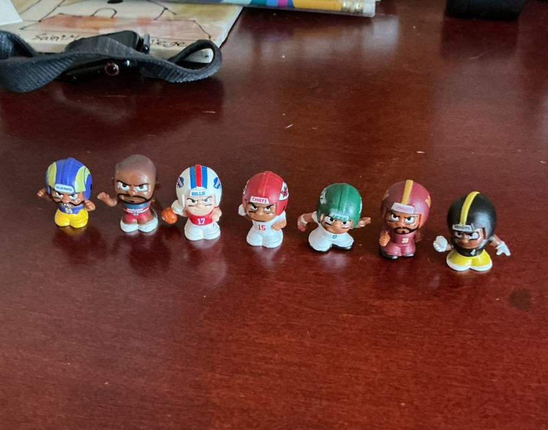 NFL Mini Plastic Figurines Lot of 7 Multicolor Josh Allen Patrick Mahomes